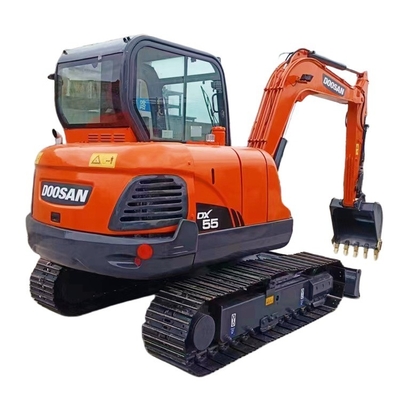 0.21 m3 χωρητικότητα κουβάς Doosan DX55 Crawler Chain Excavator στην Κορέα με ισχυρή ισχύ